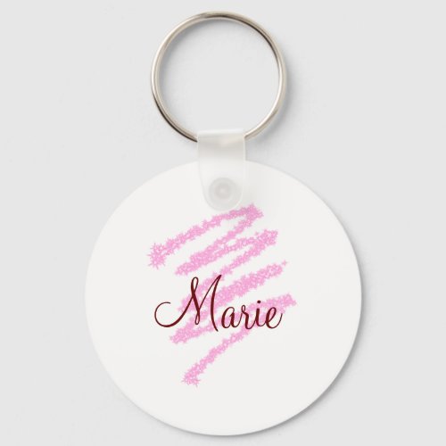 Simple red glitter sparkle add name monogram girly keychain