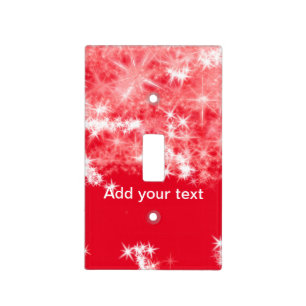 Simple red glitter sparkle stars add your text c t light switch cover