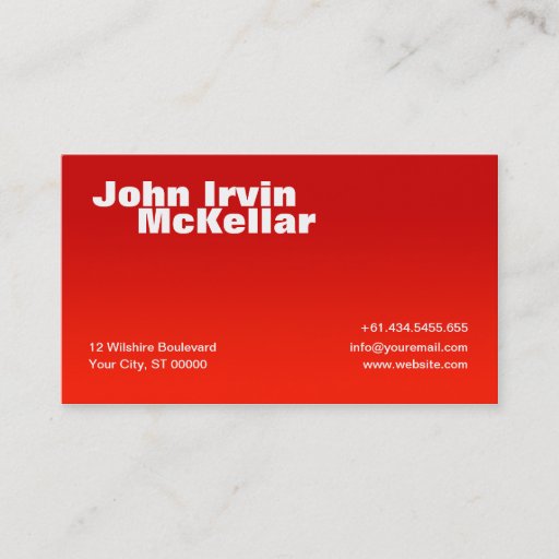 Customizable Simple Red Gradient Business Card