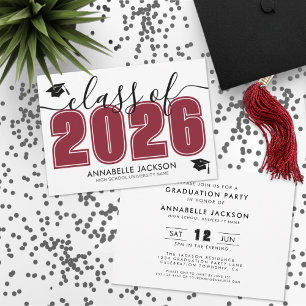 Simple Red Graduation Party Invitation