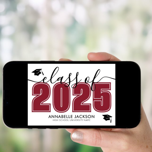 Simple Red Graduation Party Invitation (Front Digital)