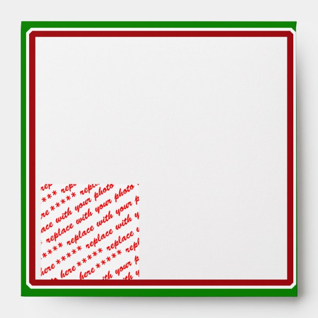 Simple Red & Green Frame for the Holidays Envelope (Front)