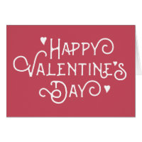 Simple Red Happy Valentine's Day Note Card