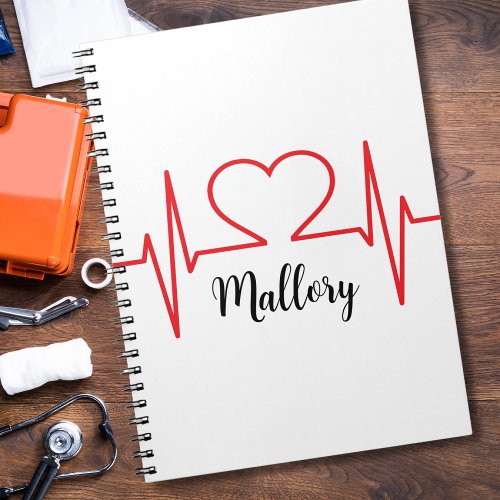 Simple Red Heart Beat Nursing Medical Notebook