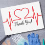 Simple Red Heart Beat Nursing Medical Thank You Card