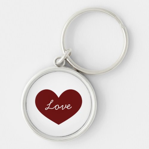Simple Red Heart Cute Love  Keychain