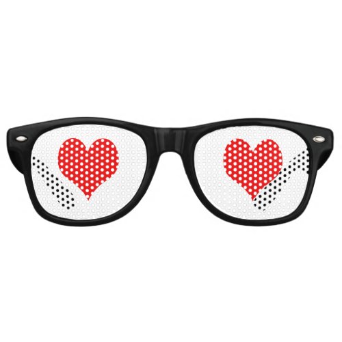 Simple Red Heart Design Retro Sunglasses
