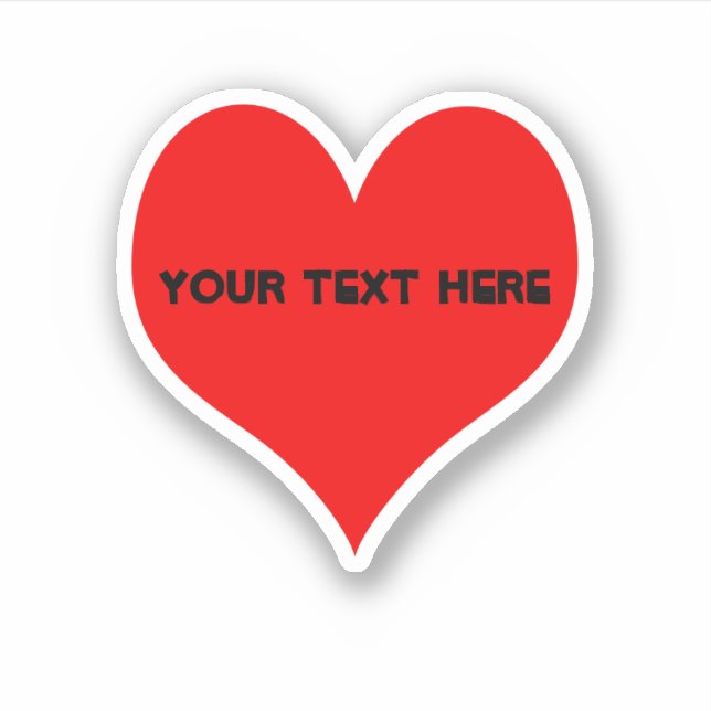 Simple Red Heart Design Sticker (Front)