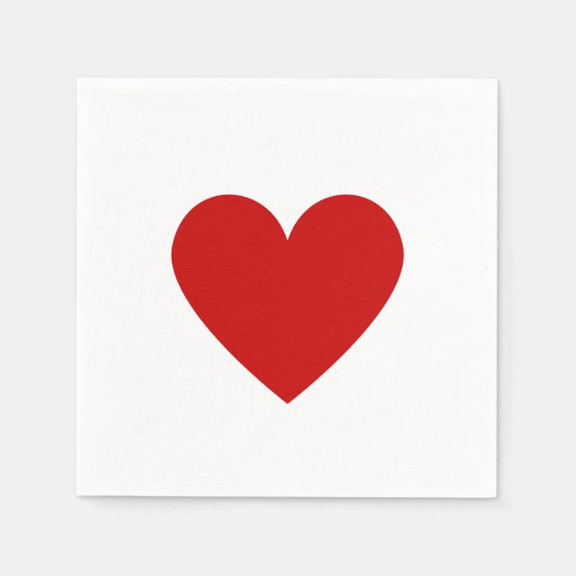 Simple Red Heart  Love Minimalist Modern Classic   Napkins (Front)