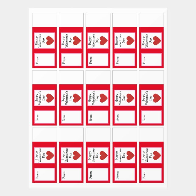 Simple Red Heart Message  Hershey's Miniatures (Sticker Sheet)