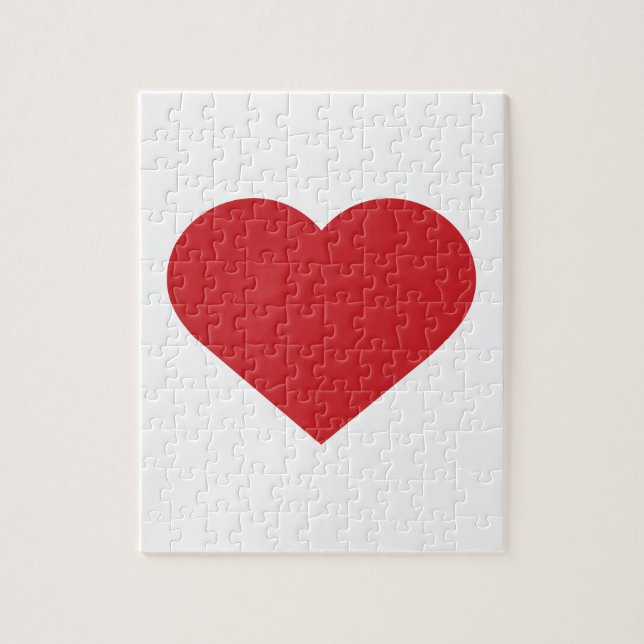 Simple Red Heart  Modern Contemporary Jigsaw Puzzle (Vertical)