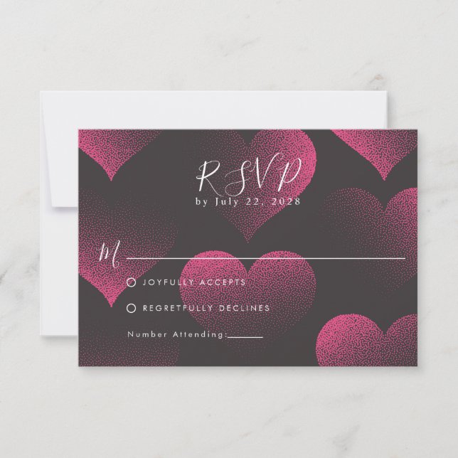 Simple Red Heart Theme for Wedding RSVP (Front)