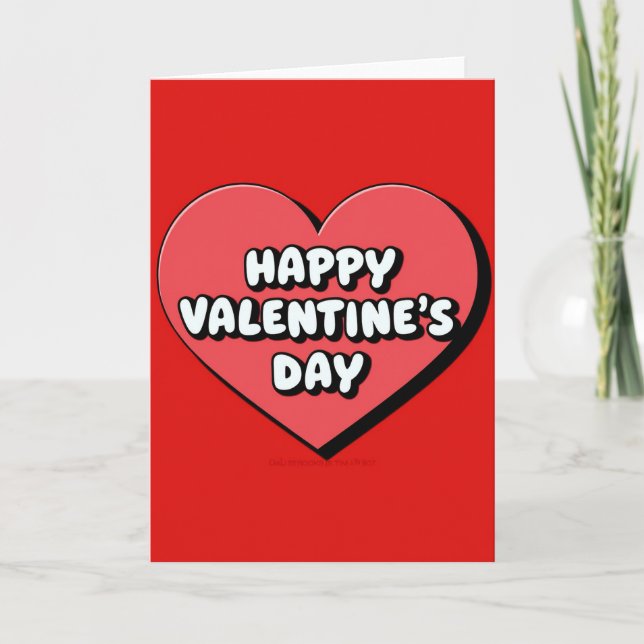 Simple Red Heart Valentines Card (Front)