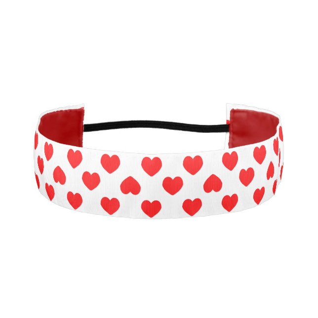 Simple Red Hearts Minimalist Athletic Headband (Front)