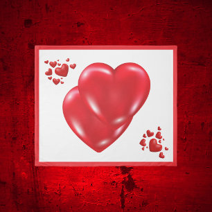 Simple Red Hearts on White Happy Valentine's Day K Duvet Cover