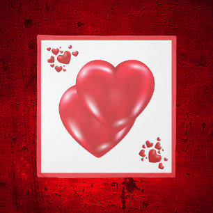 Simple Red Hearts on White Happy Valentine's Day Trinket Tray