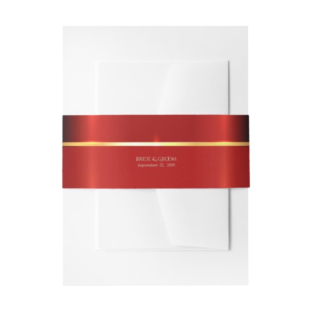 Simple Red Invitation Belly Band (Front Example)