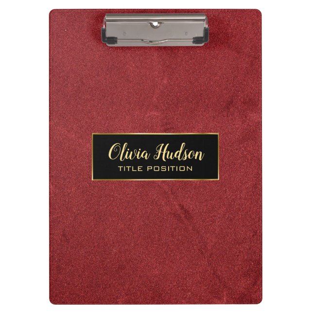 Simple Red Leather Clipboard (Front)