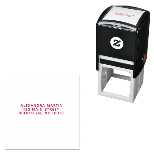 Simple Red Lettering Return Address Rubber Stamp