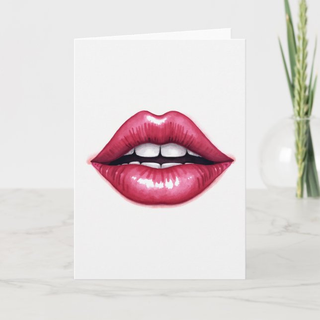 Simple Red Lips Card (Front)