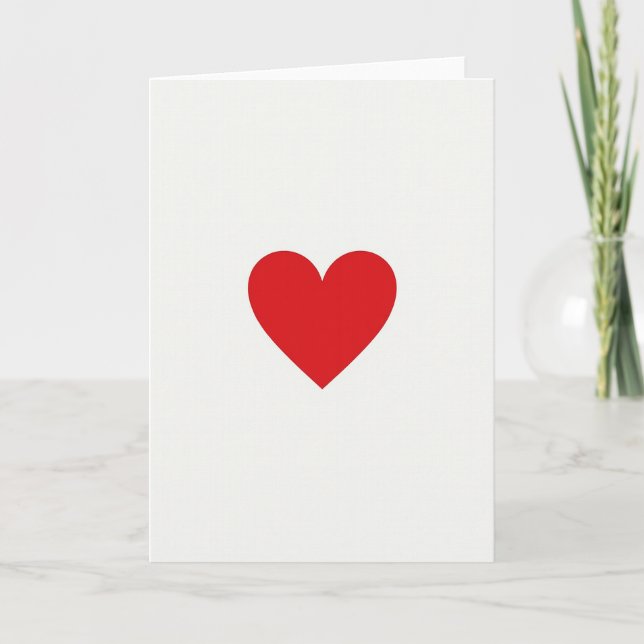 Simple Red Love Heart Card (Front)
