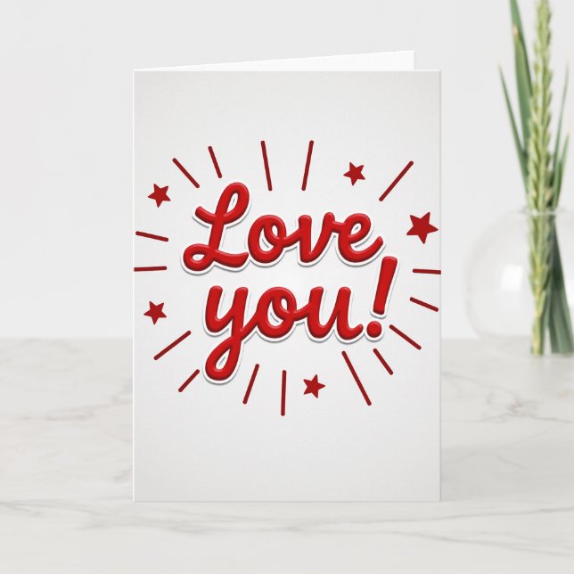 Simple Red Love You Card (Front)