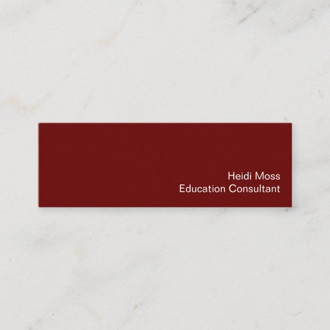Simple Red Minimalist Education Consultant Mini Business Card (Front)
