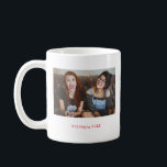 Simple Red Minimalist Photo Text Keepsake Coffee Mug<br><div class="desc">Simple Red Minimalist Photo Keepsake Stylish Coffee mug, a beautiful personalized gift for best friends, bff, family, couple, girlfriend, boyfriend, coworker, boss and more, as a trip keepsake, congratulation gifts, birthday, anniversary, Christmas one of a kind gift. Create your own custom photo coffee mug and add your own text, or...</div>