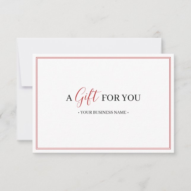 Simple Red Modern Customized Gift Certificate (Front)