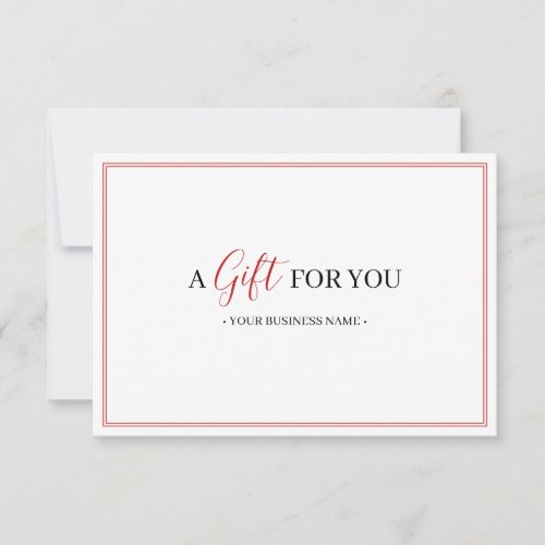 Simple Red Modern Customized Gift Certificate