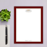 Simple Red Monogram Business Letterhead<br><div class="desc">This design brings a modern and professional style to your business brand. Your monogram and business name is highlighted elegantly in a beautiful gold frame. Easily customizable to include your business details.</div>