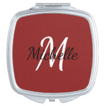 Simple Red Monogrammed Name + Initial