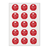 Simple Red Mortar Board Modern Graduation Edible Frosting Rounds (Sheet)