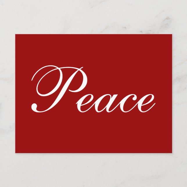 Simple Red Peace Holiday Business Postcard (Front)