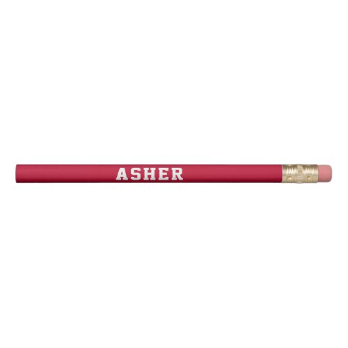 Simple Red Personalized Back to School Pencil