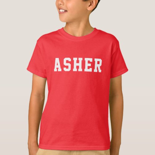 Simple Red Personalized Name T_Shirt