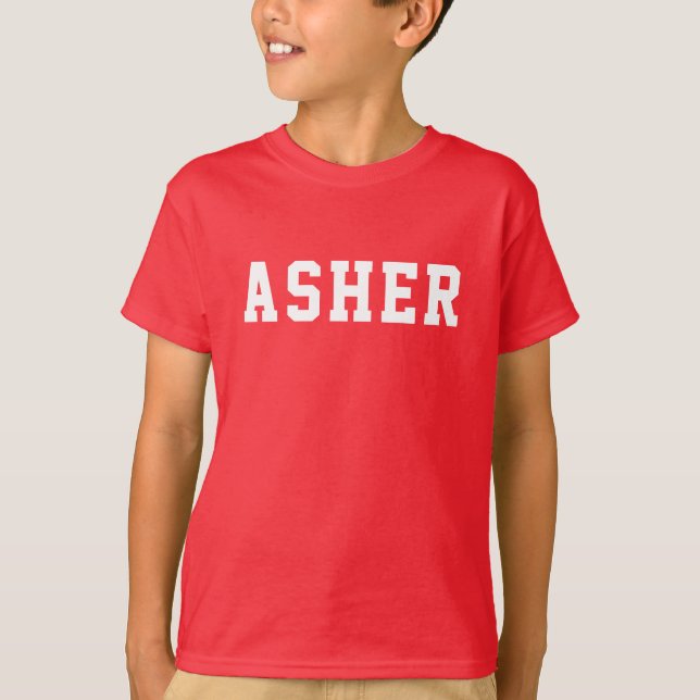 Simple Red Personalized Name T-Shirt (Front)