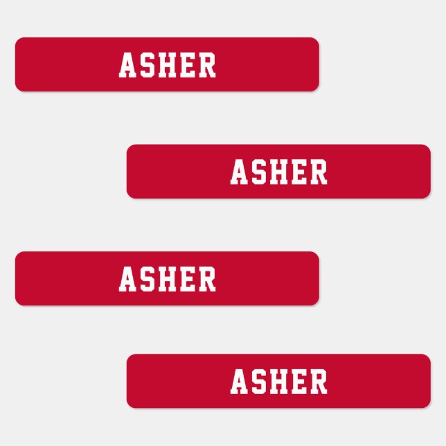 Simple Red Personalized Skinny Labels (Group)