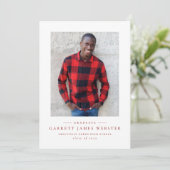 Simple red photo graduation announcement (Standing Front)