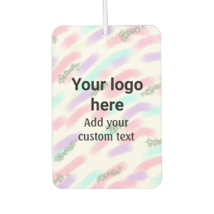 Simple red pi watercolor add your logo custom text air freshener