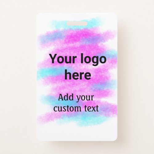 Simple red pi watercolor add your logo custom text badge