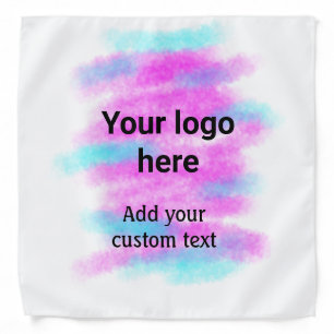 Simple red pi watercolor add your logo custom text bandana