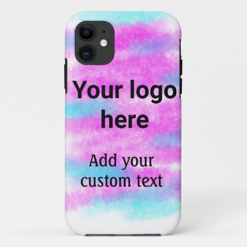 Simple red pi watercolor add your logo custom text iPhone 11 case