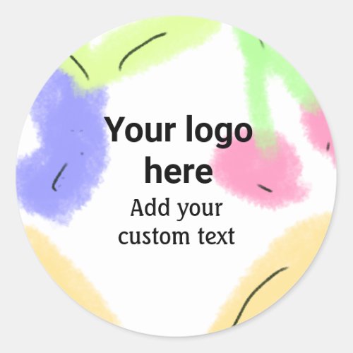 Simple red pi watercolor add your logo custom text classic round sticker