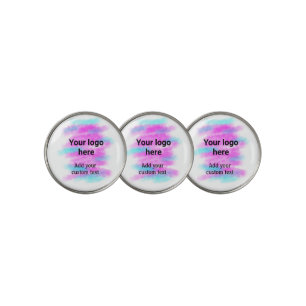 Simple red pi watercolor add your logo custom text golf ball marker