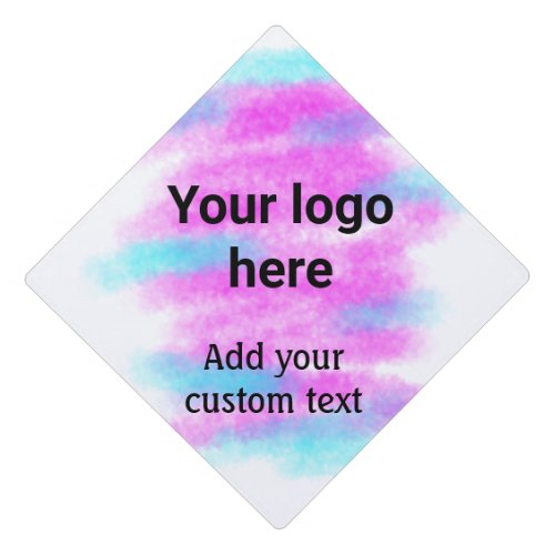 Simple red pi watercolor add your logo custom text graduation cap topper