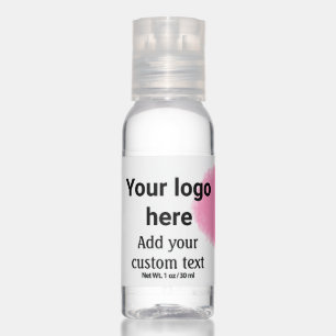 Simple red pi watercolor add your logo custom text hand sanitizer
