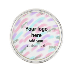Simple red pi watercolor add your logo custom text lapel pin
