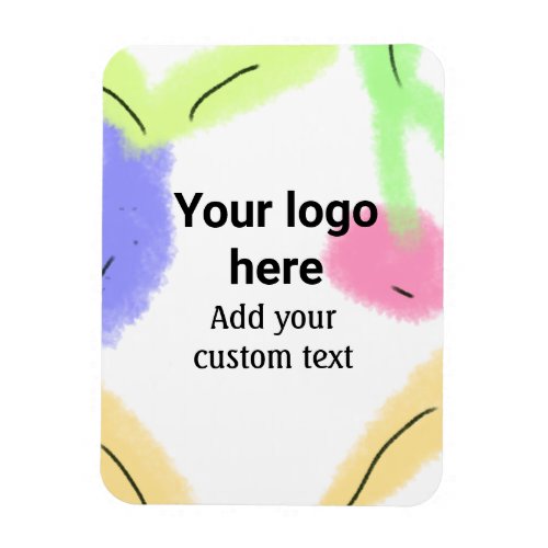 Simple red pi watercolor add your logo custom text magnet