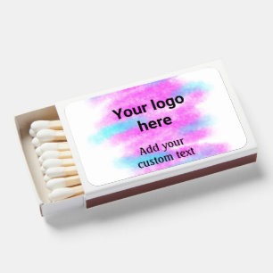Simple red pi watercolor add your logo custom text matchboxes